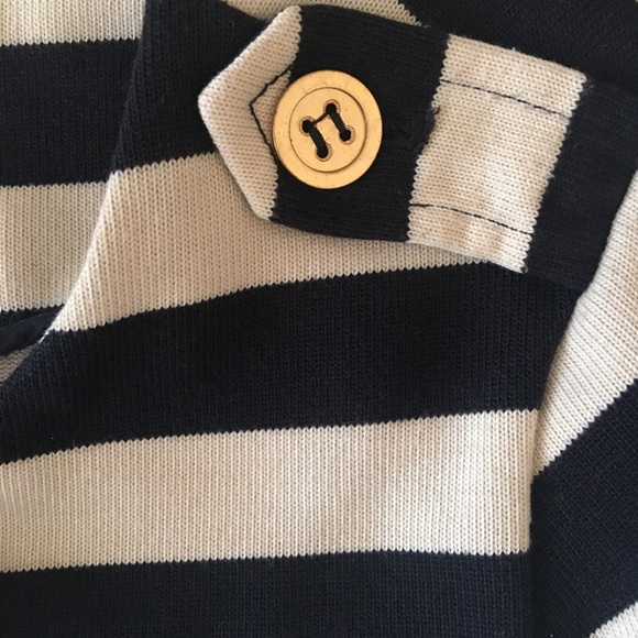 J. Crew Nautical Striped Cardigan Double Breasted Cream Navy blazer Size XXS - Picture 10 of 10